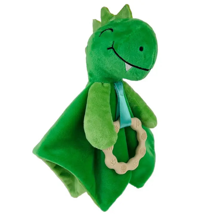 Dylan Dino Plush Teething Toy - Minky Baby Security Blanket