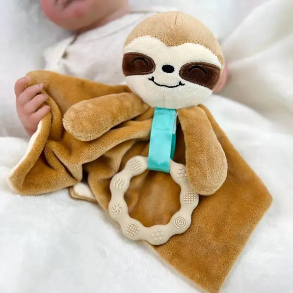 Dylan Dino Plush Teething Toy - Minky Baby Security Blanket